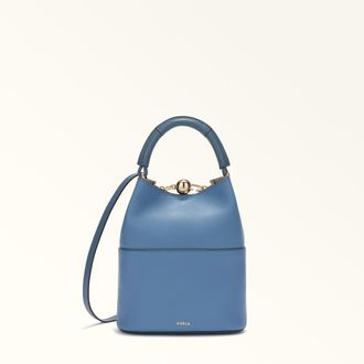 Furla Sfera Borsa A Secchiello S Jeans Pelle Di Vitello Doppia Napoli Donna