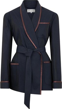 Maison Margiela Jasje van wol en polyester - Dames - Blazers - Blauw - XS - Wol - Jassen