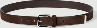 Brunello Cucinelli Reversed leather belt with square buckle and tip in Rust Brown at Nordstrom, Size 120