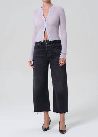 Citizens Of Humanity Ayla Raw Hem Crop Wide Leg Jeans In Bronson