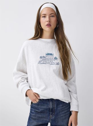 Twik Womens Oversized destination fleece sweatshirt
