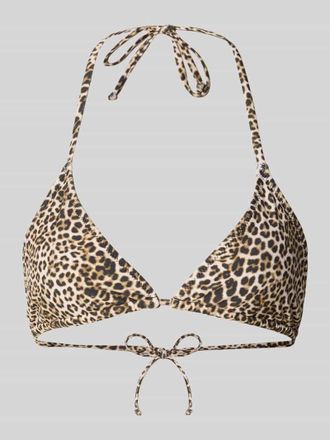 Jake*s Casual Bikini-Oberteil mit Allover-Animal-Print in Schlamm, Gr&ouml;&szlig;e XL