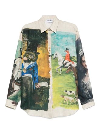 Moschino Zijden blouse met print - Groen