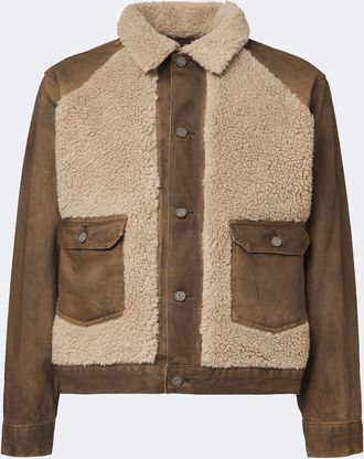 Ralph Lauren Shearling-trimmed denim jacket