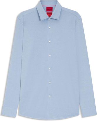 HUGO BOSS Melange slim-fit shirt in cotton-blend jersey