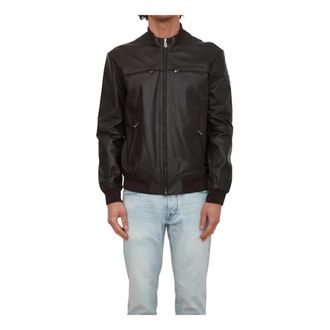 Peuterey Sands Leren Bomberjack - Heren - Leren en Su&egrave;de Jassen - Bruin - 3XL - Leer - Jassen