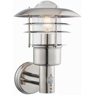 Endon Lighting Dexter - 1 Light Outdoor Wall Polished Stainless Steel, Glass IP44, E27
