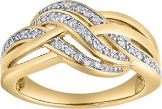 LuvMyJewelry Eterna Knot 0.15 Ct Natural Diamond Knot 10K Gold Ring
