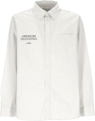 Les Deux Gestreepte blouse met borstzak - Heren - Casual Overhemden - Wit - S - Overhemden