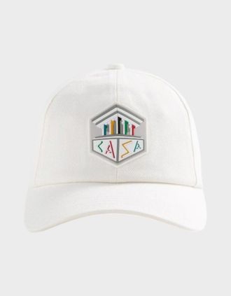 Casablanca Mens Casa Temple Rubber Patch Cap White - Size: ONE size