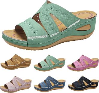 Generic White Dress Sandals For Women,Arch Support Wedge Flip Flops,Summer Comfortable Dressy Casual Beach Sandal Slippers Vintage Wide Width Boho Non-Slip Dr