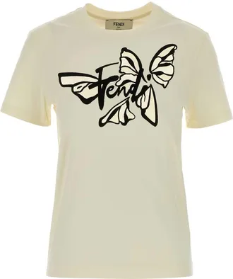 Fendi Ivory Cotton T Shirt