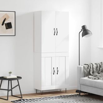 vidaXL Vidaxl - Aparador Alto Madera Contrachapada Blanco 69,5x34x180 Cm