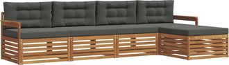 vidaXL Conjunto De Sof&aacute;s De Exterior 5 Uds. Natural Y Antracita Vidaxl