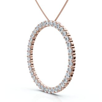 Pompeii3 3Ct Circle Diamond Pendant 14k Gold Lab Grown EF/VS Size: 1