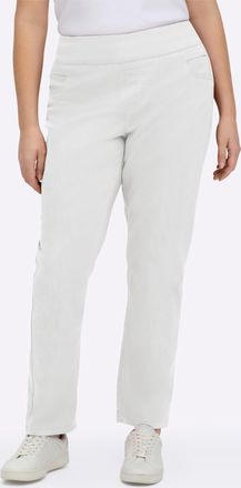 Casual Looks Schlupfhose CASUAL LOOKS, Damen, Gr. 195, Extrakurzgr&ouml;ssen, wei&szlig;, 65% Baumwolle, 33% Polyester, 2% Elasthan, unifarben, lang, Hosen Schlupfhose