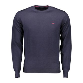 Harmont & Blaine Sweatshirts, male, Blue, Size: 2XL Blue Wool Sweater with Logo