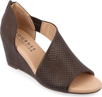 Journee Collection Women & apos;s Aretha Medium and Wide Width Wedge Sandals