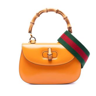 Gucci Pre-owned Gucci Small Calfskin Web Bamboo 1947 Top Handle Bag Ladies 8XB7VV2RVHTSZZF0