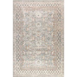 Jonathan Y Designs Goa Floral Medallion Traditional Area Rug in Light Blue/ivory at Nordstrom, Size 2Ft 0In X 8Ft 0In