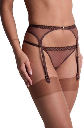 Aubade Womens Sheer Emotion Suspender Belt - Brown Polyamide - Size X-Small