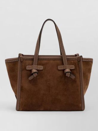 Gianni Chiarini marcella suede shoulder bag double handles