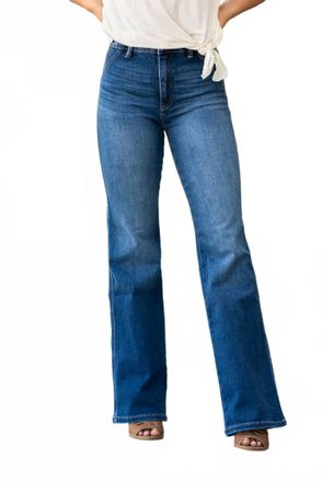 Kancan Misty Ultra High Rise Wide Flare Jeans In Dark Wash