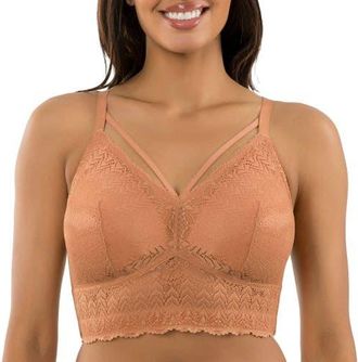 Affinitas Mia Wire-Free Padded Lace Bralette in Cork at Nordstrom, Size 34Ddd