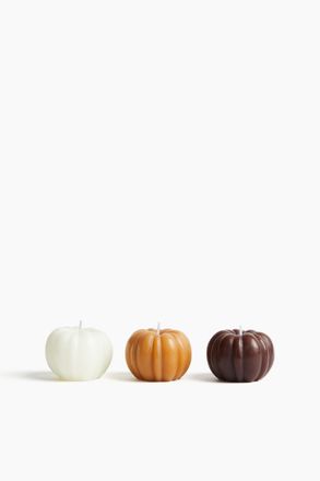 H&M 3er-Pack Kerzen in K&uuml;rbisform - Weiss/Beige/Braun