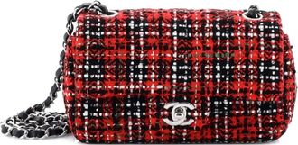 Chanel Classic Single Flap Bag Quilted Tweed Mini crossbody bag - Nero