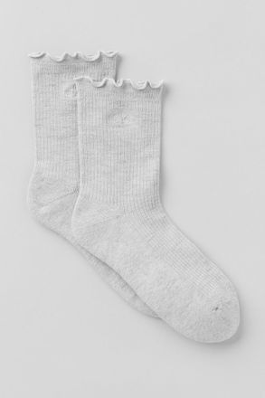 Alo | Womens Lettuce Edge Socks in Athletic Heather Grey, Size: S/M (5-7.5)