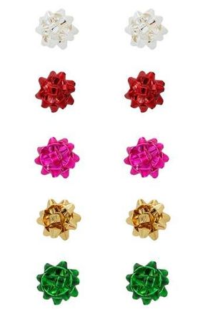 Panacea Set of 5 Multicolor Sticky Bow Stud Earrings at Nordstrom Rack