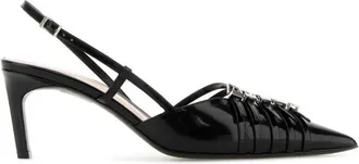 Gucci Pumps, female, Black, Size: 6 1/2 US Slingback Pointed Toe Heels