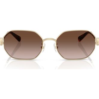 Tory Burch 55mm Irregular Sunglasses in Light Gold /Brown Gradient at Nordstrom