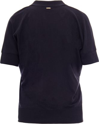 Herno Womens Polo Jersey Navy Blue Main: Lyocell Tops