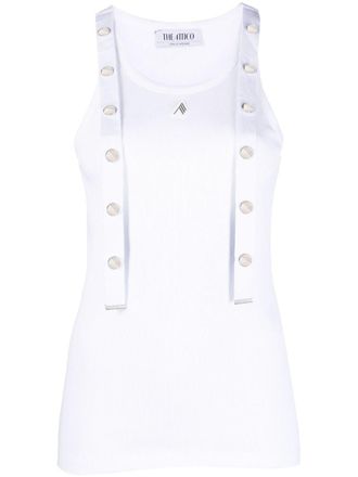The Attico strap-detail ribbed tank top - White