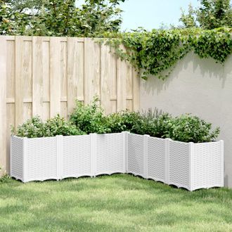 vidaXL Jardinera Pp Blanco 160x160x53 Cm Vidaxl