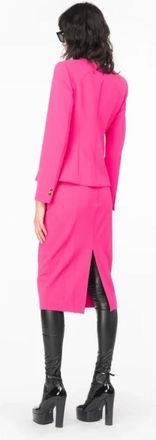 Pinko Getailleerde Blazer - Dames - Blazers - Roze - L - Leer - Jassen