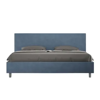 ITYhome Letto Matrimoniale King Size Rivestito In Microfibra - Adele - Tipologia Letto: Con Rete E Contenitore - Dimensione Rete: 180x190 - Colore: Blu