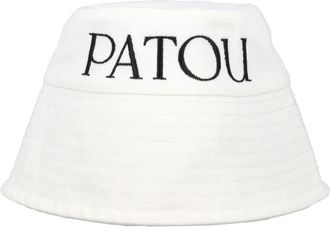 Patou Witte Bucket Hat met Geborduurd Logo - Dames - Hoeden - Wit - L - Katoen - Accessoires