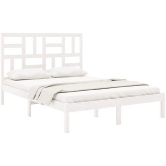 vidaXL Vidaxl - Estructura De Cama Sin Colch&oacute;n Madera Maciza Blanco 140x200 Cm