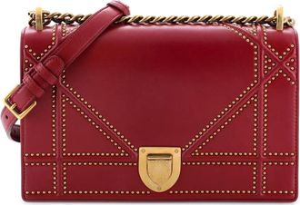Dior Diorama Flap Bag Studded Leather Medium shoulder bag - Rood