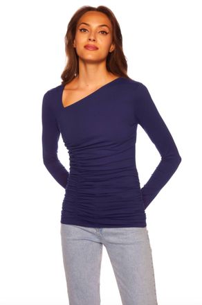Susana Monaco Thunder Asymmetrical Top In Blue