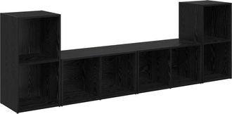 vidaXL Vidaxl - Conjunto De Mueble De Tv 4 Pcs Roble Negro 37 X 35 X 72 Cm