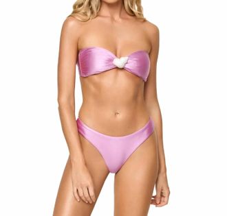 L*Space Luminescent Bikini Top In Mauve Satin