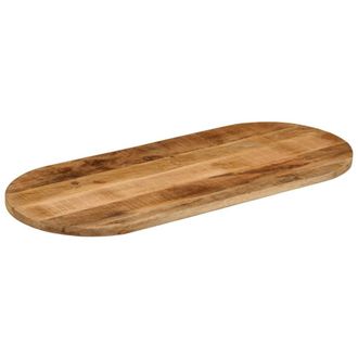 Berkfield Home Table Top 140x50x3.8 cm Oval Solid Wood Rough Mango in Brown