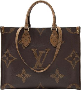 Louis Vuitton Brown Giant Monogram Canvas Onthego Mm (Authentic Pre-Loved)