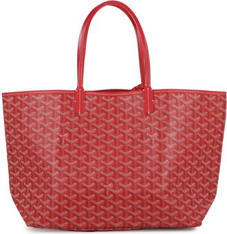 Goyard Saint Louis Red Color Pvc Leather Handbag Tote Bag (Pre-Owned)