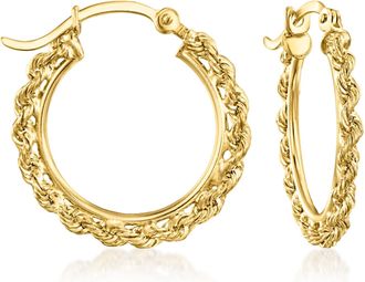 Canaria Canaria 10kt Yellow Gold Rope-Chain Hoop Earrings