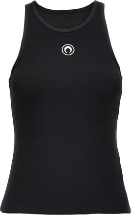 Marine Serre Black Moon logo cotton top